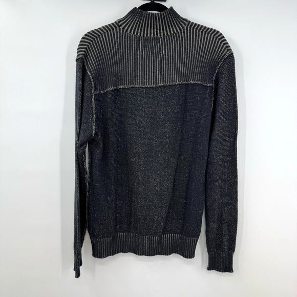 VTG Y2K BKE by Buckle Quarter Zip Sweater Mens L Black Gray NEW Knit Pullover - Picture 6 of 9